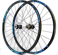 Double Wall Bike Wheelset, 26/27.5/29 inch MTB Rim Disc Brake Quick Release Mountain Bike Wheels 24H 8-11 Speed,Blue