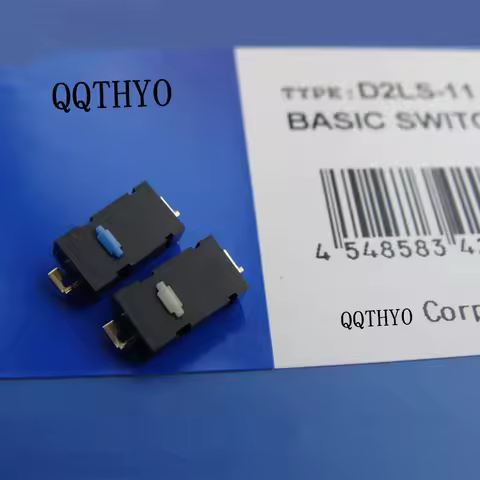 2Pcs New original 2-pin D2LS micro switch 5 million click life D2LS-21 Blue dot 0.74N / D2LS-11 Whit