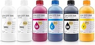 6 x 500ML White Premium DTF Ink,Refill Ink for EP- Printheads Ep XP600 TX800 i1600 i3200 L805 1390 D