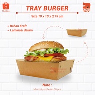 50pcs burger Tray / burger box / kraft box / food mat / snack box
