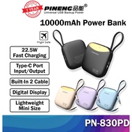 Pineng PN-830 10000mAh Powerbank 22.5W Built in Cable Power Bank PN830 Original Pineng PowerBank