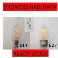 E14 /E27  Bulb Lightning Clear Glass (Warm White) Candle/Flame  Bulb Lamp Chande