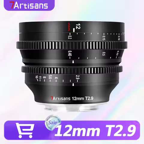 7artisans APS-C 12mm T2.9 Large Aperture Camera Cine Lens for Humanities Photography with Sony E Fuj