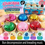 NeeDoh Glitter Bao Bun Squishy with Steamer, Scented Sparkle Steamed Bun Stress Relief Toy