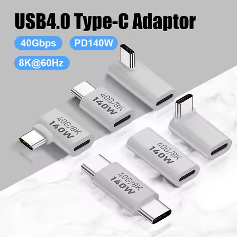 PD140W USB C Female to Male Adapter PD 3.1 Thunderbolt 3 40 Gbps Data Transfer 8K@60Hz Extension Con