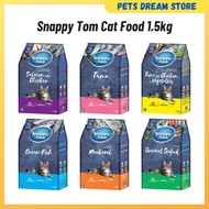 Snappy Tom Dry Cat Food 1.5kg 6 Flavor cat food cat dry packed food tuna chicken