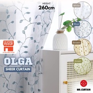 MR.CURTAIN Olga Sheer Langsir Lace Bersulam Bunga Siap Jahit Cangkuk & Ring / Ready Made Day Curtain
