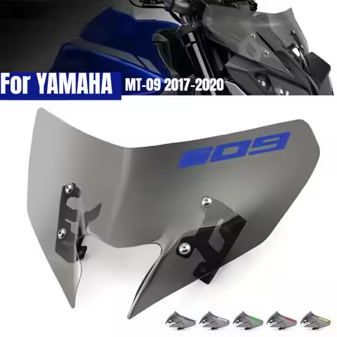 For YAMAHA MT-09 2017-2020 Windshield Pare-brise Motorcycle Wind Deflectors MT 09 MT09 2018 2019 Win