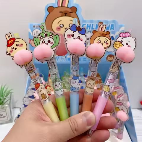 Cartoon Anime Sanrio Chiikawa PP Patch Pen Student Soft Cute capybara Silicone Stress Relief Press N