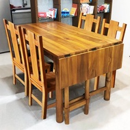 【吉迪市100%全柚木家具】RPCH002 柚木原木餐桌椅