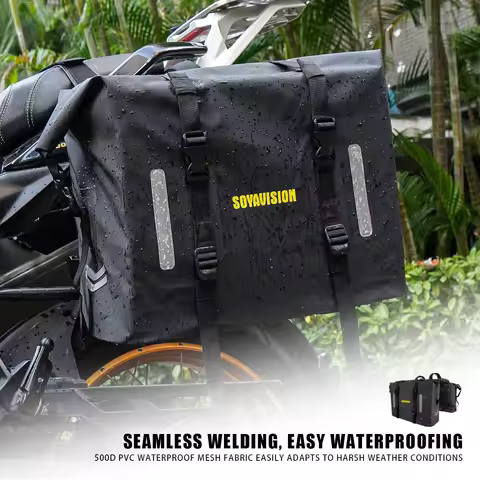 2x30L Motorcycle Saddlebags Waterproof Bagtecs WP8 Roll Closure Side Saddle Bags UniversalMotorbike 