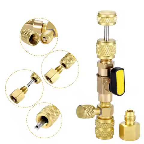 Spool Removal Tool Kit, Air Conditioner, Refrigerant Charge Valve, Adapter for R22 R12 R407 R410 R40