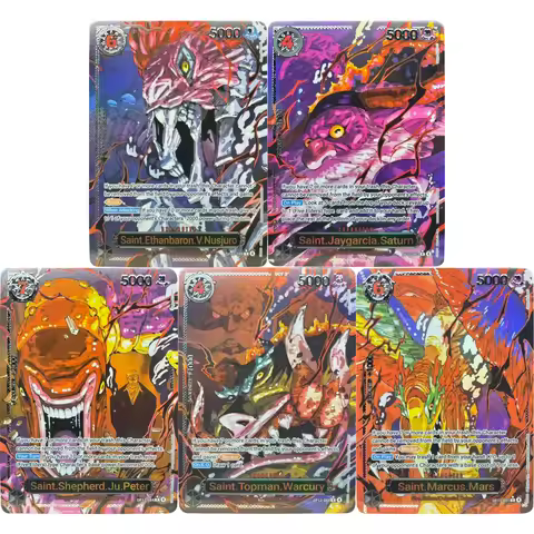 5Pcs/set English OP13 One Piece FIVE ELDERS Warcury Saturn Flash Card Shanks Luffy Diy Self Made Cla