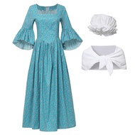 GRACEART Pioneer Woman Costume Colonial Prairie Dress for Women 100% Cotton