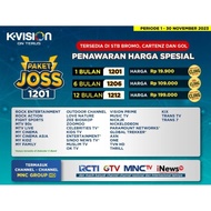 PAKET JOSS KVISION 1 BULAN DAN 6 BULAN K-VISION BROMO CARTENZ GOL