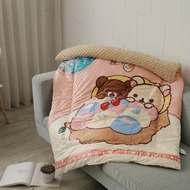 正版卡通授權/Rilakkuma拉拉熊-夢迴森林/泡泡兒童暖絨被-100x120