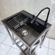 6045 THICK STAINLESS STEEL PORTABLE KITCHEN SINK 6045 FOOT STAINLESS SUS 304