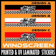 Honda Mugen Windscreen Windshield Window Sticker Sticker Cermin Depan Kereta