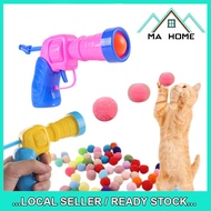 MA Home Mainan Haiwan Interactive Plush Ball Launcher Cat Toy Fun Hairball Shooter Toy Gun for Pet E