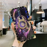 สำหรับ  OPPO F3 / OPPO F5 / OPPO F7 / OPPO F7 Youth / OPPO F9 / OPPO F9 Pro / OPPO F11 / OPPO F11 Pro เคสสีสันสดใสโดดเด่นเคสระยิบระยับรูปท้องฟ้าที่เต็มไปด้วยดวงดาวฝาหลังพร้อมขายึดสว่านแบบแฟลช