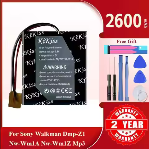 2600Mah Kikiss Battery LIS1626HNPC For Sony Walkman DMP-Z1 NW-WM1A NW-WM1Z