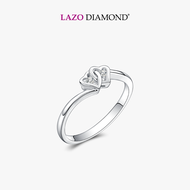 LAZO DIAMOND Interlocking Hearts Diamond Ring in 9k White Gold