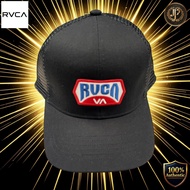 RVCA Men's Trucker Hat - Black Retro Patch Mesh Cap - Asian Fit - 100% Authentic Direct from Japan