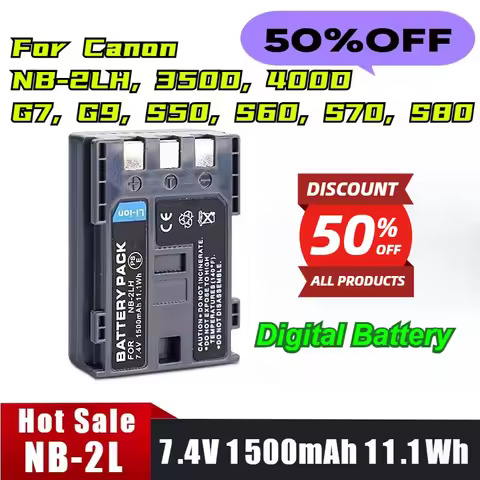 7.4V 1500mAh 11.1Wh NB-2L for Canon NB-2LH 350D 400D G7 G9 S50 S60 S70 S80 Digital Battery