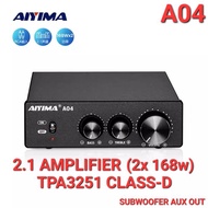 AIYIMA A04 2.1 Amplifier 2x168w TPA3251 Class-D w/ Subwoofer Aux Out - GERBANG SHOP