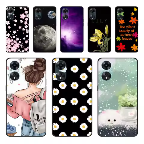 for Oppo A78 5G Shockproof Soft Cover A 78 Cartoon Beautiful Flower Pattern Phone Case for Oppo A78