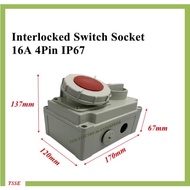 IP67 16Amp 4Pin  Interlock Socket with Switch