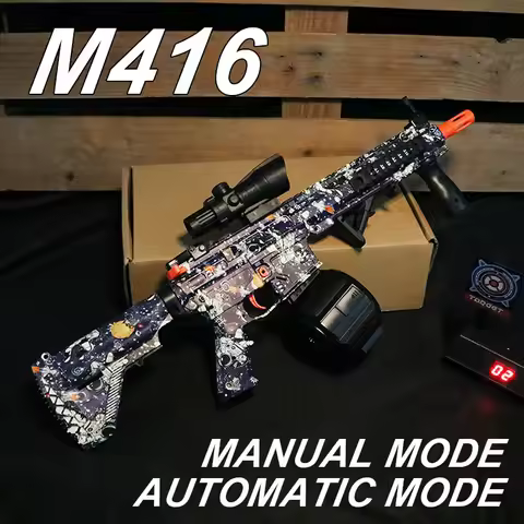 M416 Electric Ball Blaster， Manual/Automatic Mode gel blasters , Suitable for outdoor shooting games