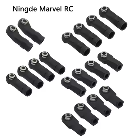 10 Plastic M4 Rod End Connectors (Straight and Bent) for 1/10 RC Crawler SCX10 TRX4 D90 TF2 CC01 Yik