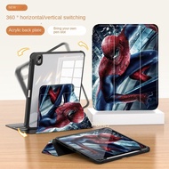 【 360 ° Rotation 】 For iPad Pro 11 2021  Cartoon Spider Man iPad 10Air 4 Air 5 Anti drop Acrylic Hard Case iPad Air3 Pro 2017 with Pen Slot iPad Protective Case