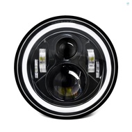 1Pcs 7 inch Car Motorcycle LED Headlight with DRL/Turn Signal/Low Beam/High Beam 7'' H4 Round LED He