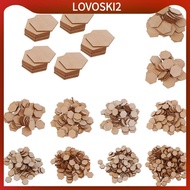 [LovoskiacMY] 00/200 Pieces Hexagon Shapes MDF Cutouts Wood Wooden Embellishments Shapes for DIY Cra