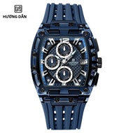 Đồng Hồ Nam NAVIFORCE NF7105 Mặt Kính Trong Suốt Kiểu Dáng Thùng Rượu Máy Quartz Chống Nước Thể Thao