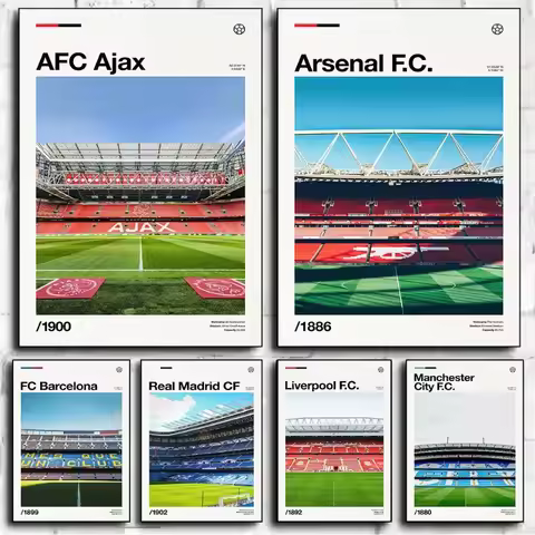 Football Poster Clubs Playing Field Liverpool Poster Print Canvas Pictures Home for Living Room Bedr
