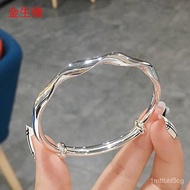 【Ensure quality】New Mobius Twisted Bracelet Female Button Wave Shiny Simple Simple Bracelet Sense Girlfriends Bracelet B