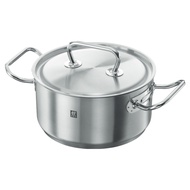 ZWILLING 雙人 Twin Classic SIGMA Classic底座18/10不鏽鋼雙耳燉燒鍋 附蓋 電磁爐/烤箱適用 3L 1個 20cm 銀色