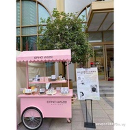 Wrought Iron Float Shopping Mall Coffee Cart Ice Cream Stall Cart Trolley Event Opening Layout Flowe