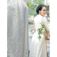 CREAM WHITE SINGLE BROADGER, SEWING Ao Dai, BA BA, DRESS, HS Ao Dai...