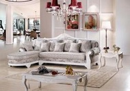 【大熊傢俱】A55A 玫瑰系列 歐式 L型 皮沙發 絨布沙發歐式沙發美式皮沙發  休閒沙發  布沙發 