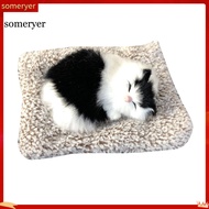 someryer|  Simulation Sleeping Cat Plush Bamboo Charcoal Doll Car Dashboard Decoration