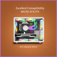 ☇◑ ﹊ ✻ YGT V300 MINI GAMING CASE BLACK WHITE MICRO-ATX/ITX
