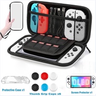 Switch Carrying Bag for Nintendo Switch Case with 9 in 1 Nintendo Switch Accessories Kit and 6 Pcs Thumb Grip