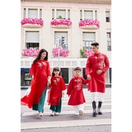 Family ao dai CNY 2026, children's ao dai, Tet ao dai, mid-autumn ao dai - red - Nabani ao dai - NB2