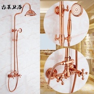 Factory Wholesale All Copper Gold European Multi-Functional Ceramic Shower Head Set Quantity discount