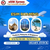 eSIM Singapore, Malaysia, Thailand 3/5/10/20 GB Data | 15/30 Days | eSIM Roaming Singapura, Malaysia