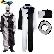 NEW Art The Clown Cosplay Movie Terrifier 2 Art The Clown Cosplay Costume Jumpsuit Mask Halloween Co